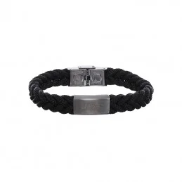 BRACELET PLAQUE NOIR 22CM