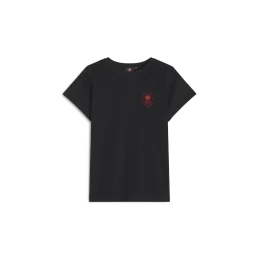 T-SHIRT NOIR LOGO ROUGE JUNIOR