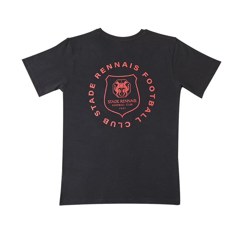 T-SHIRT NOIR LOGO ROUGE JUNIOR