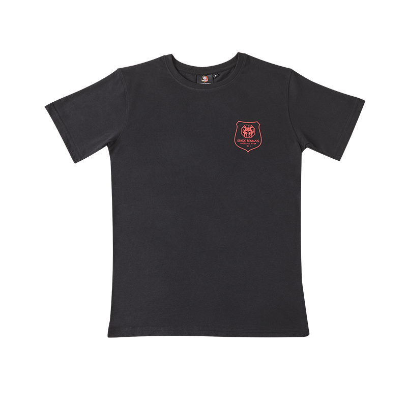 T-SHIRT NOIR LOGO ROUGE JUNIOR