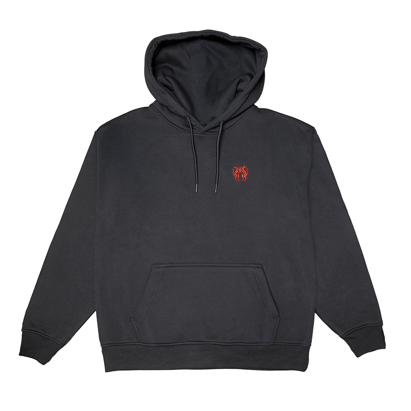 SWEAT NOIR HERMINE ROUGE