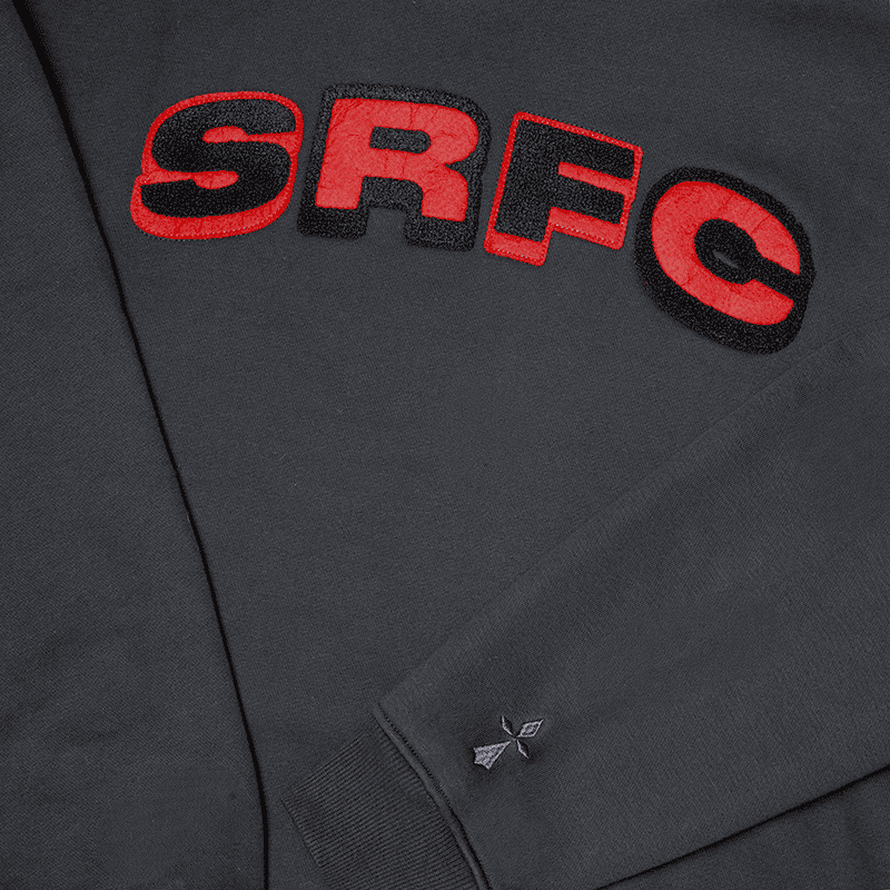 SWEAT NOIR HERMINE ROUGE