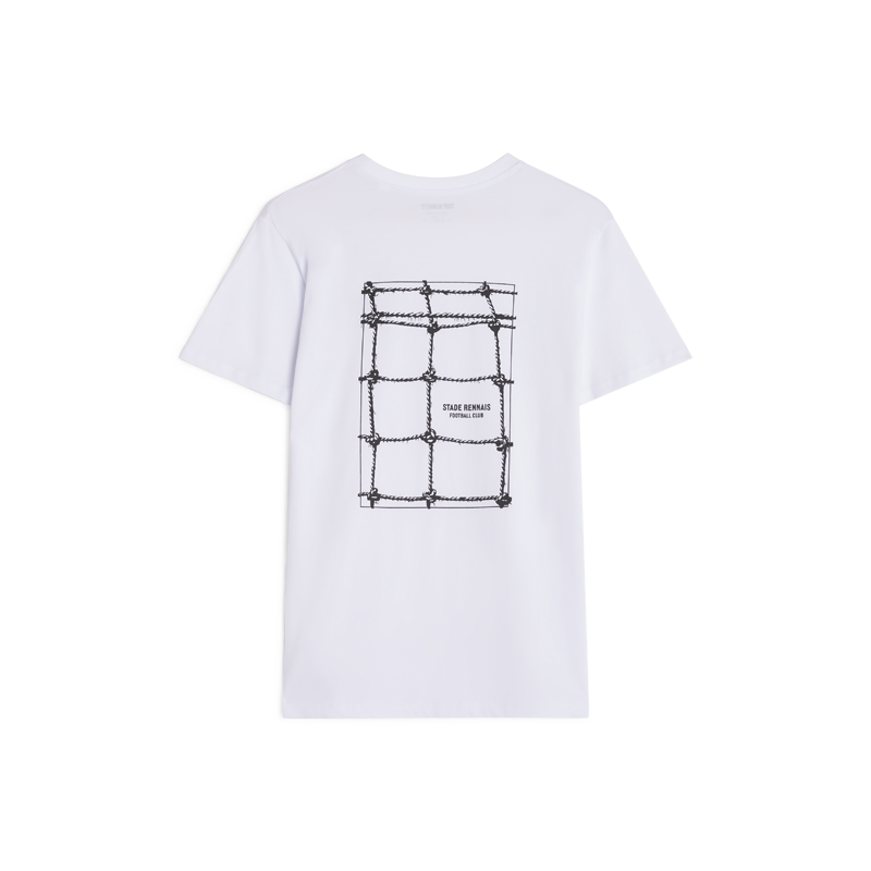 T-SHIRT BLANC FILET DOS ADULTE