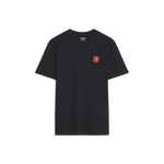 T-SHIRT NOIR CARRÉ ROUGE ADULTE