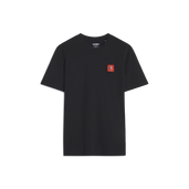 T-SHIRT NOIR CARRÉ ROUGE ADULTE