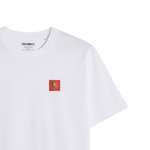 T-SHIRT BLANC CARRÉ ROUGE ADULTE