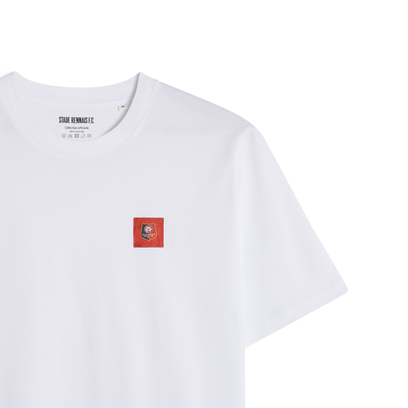 T-SHIRT BLANC CARRÉ ROUGE ADULTE