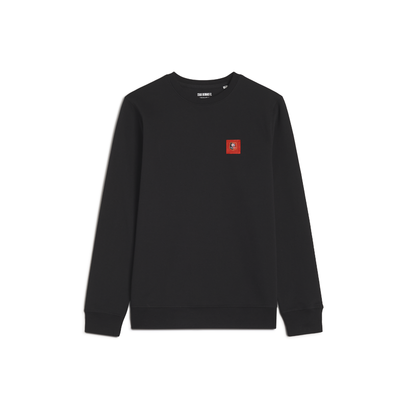 PULL NOIR CARRÉ ROUGE ADULTE