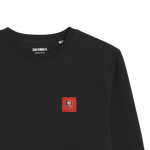 PULL NOIR CARRÉ ROUGE ADULTE