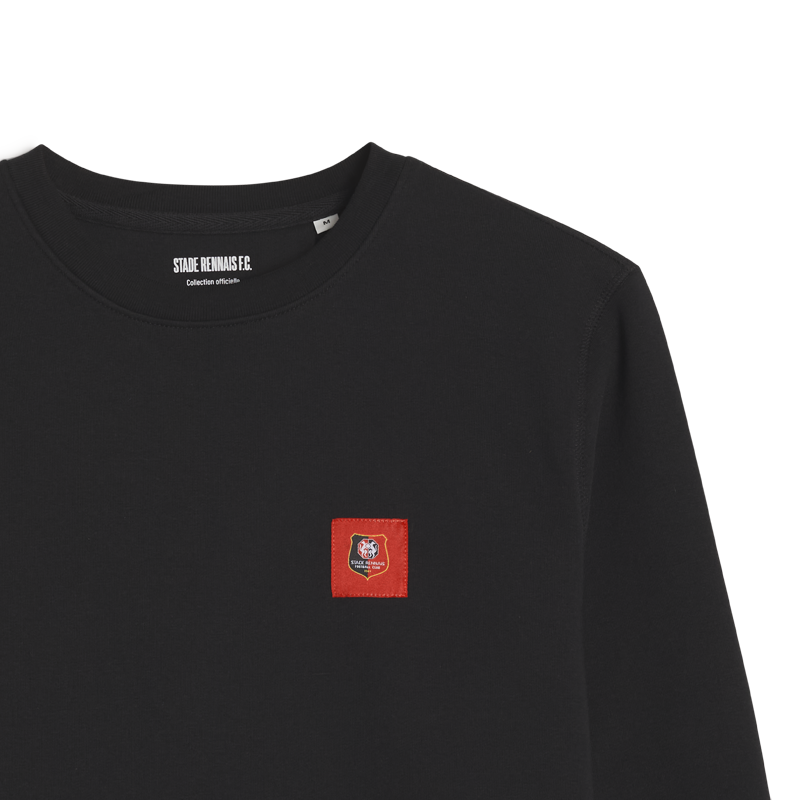 PULL NOIR CARRÉ ROUGE ADULTE